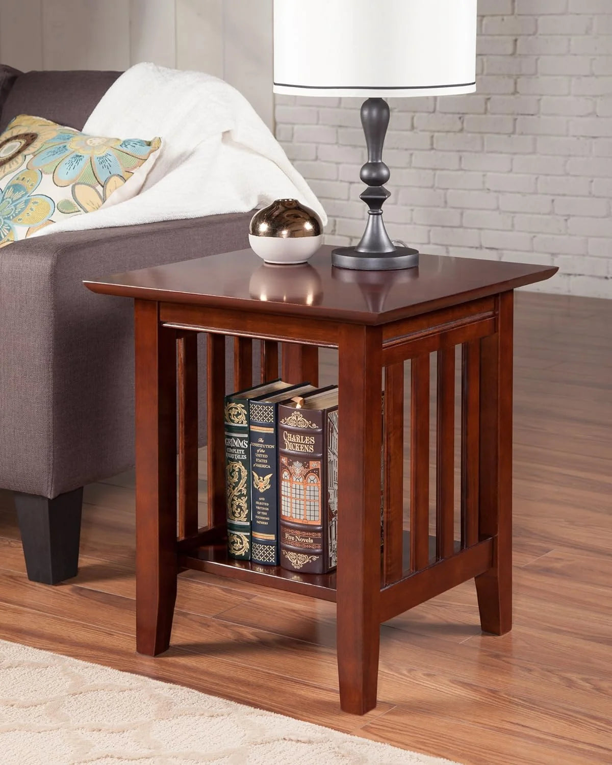 Solid Hardwood End Table 20 In Set Of 2 Walnut T294942