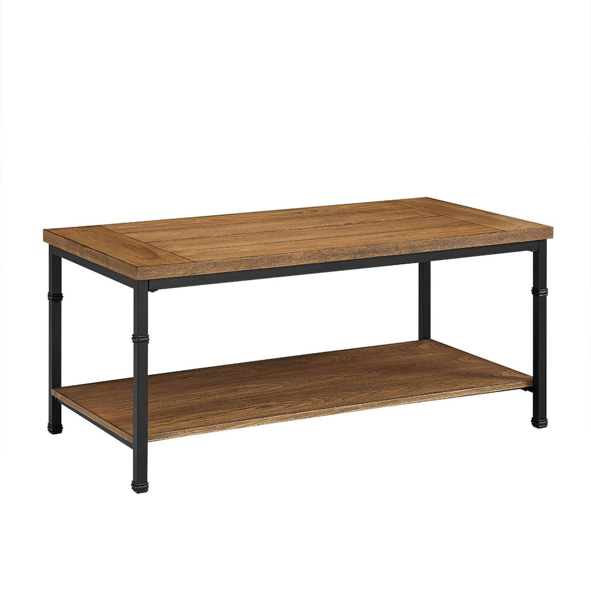 Brown and Black Wooden Coffee Table with Metal Legs R389701