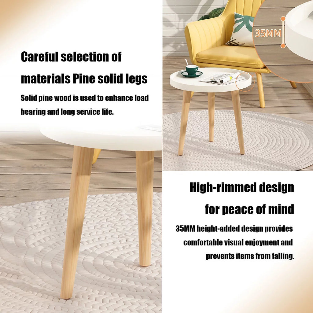 Round White Tray Side Table L593