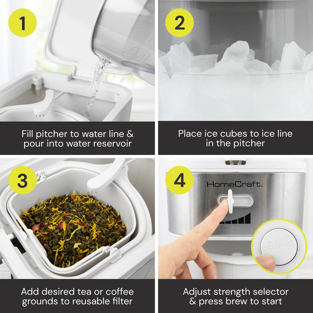 White 3-Quart Iced Tea and Iced Coffee Brewing System B527