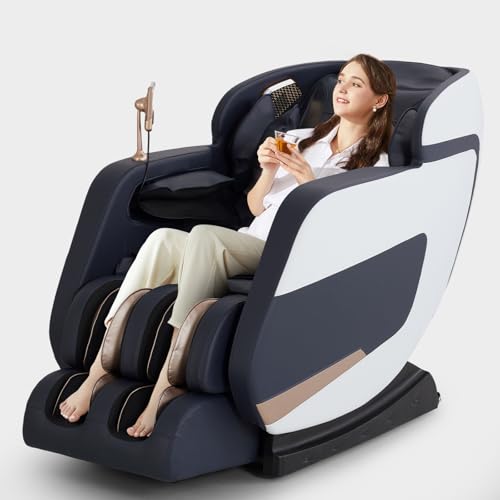 4D Zero Gravity Heated Massage Chair Recliner with SL Track (Black) F643