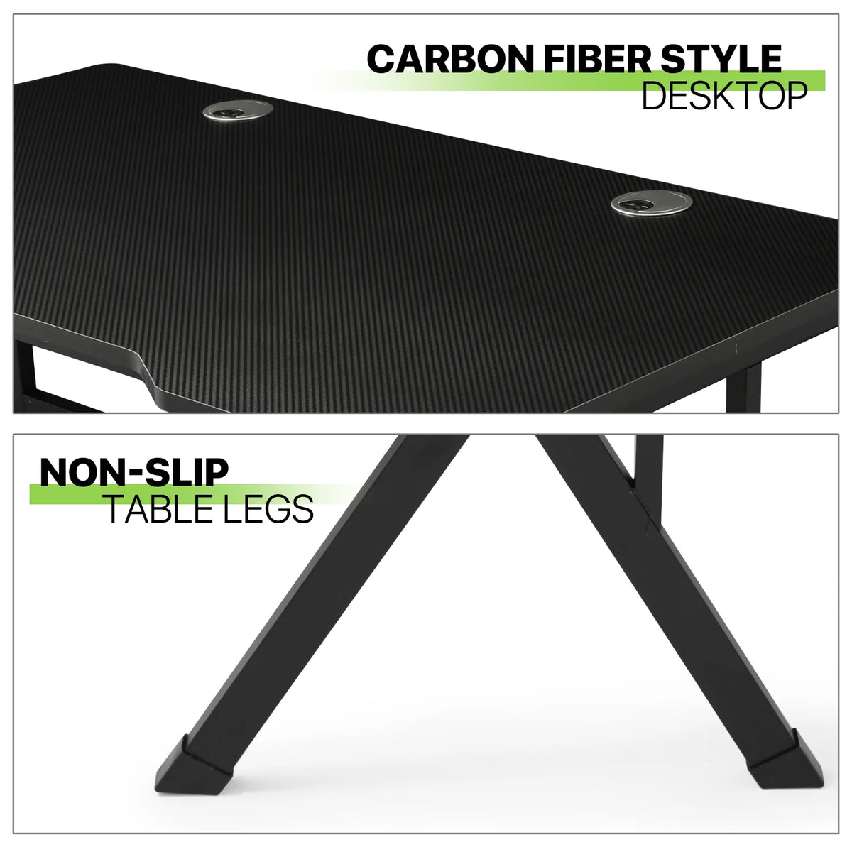 Black Portable Computer Desk with Host Rack D153935