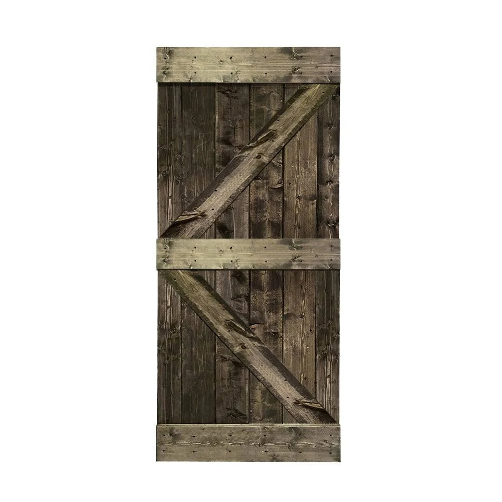 Worn Navy 30 x 84 Solid Pine Wood Interior Sliding Barn Door D618553