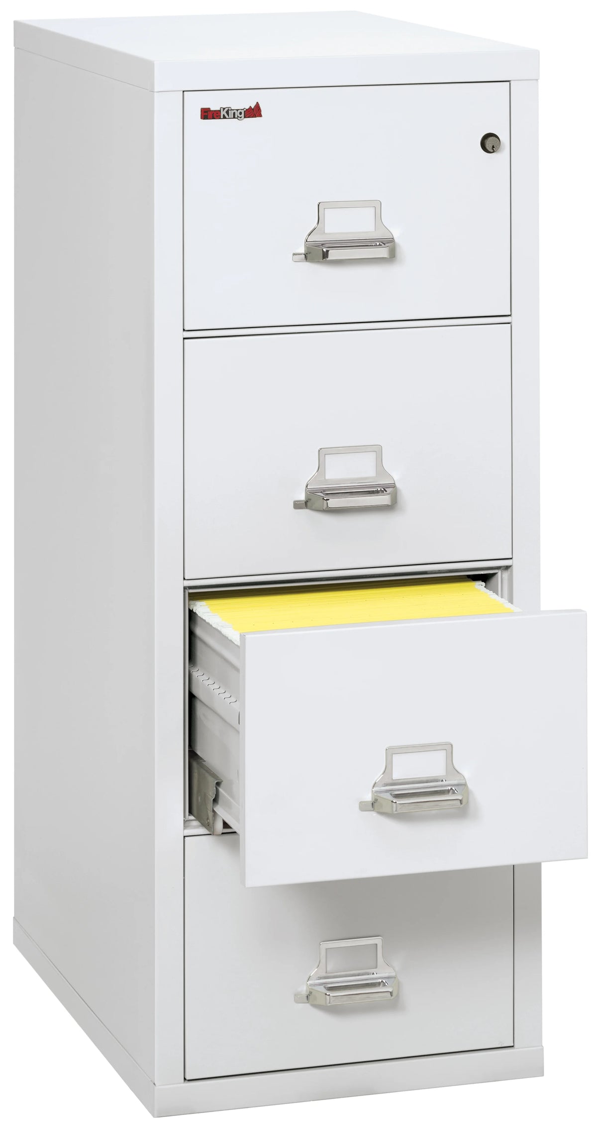 Arctic White 4 Drawer Fire Resistant File Cabinet C7154
