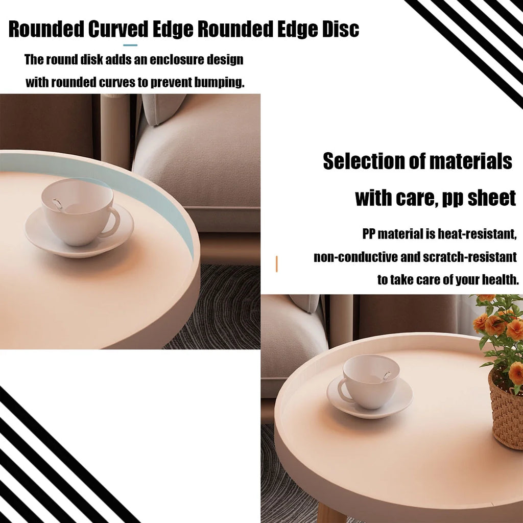 Round White Tray Side Table L593