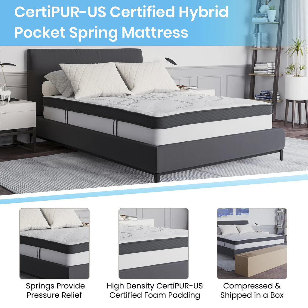 12 Inch CertiPUR-US Certified Hybrid Pocket Spring Full Mattress G414356
