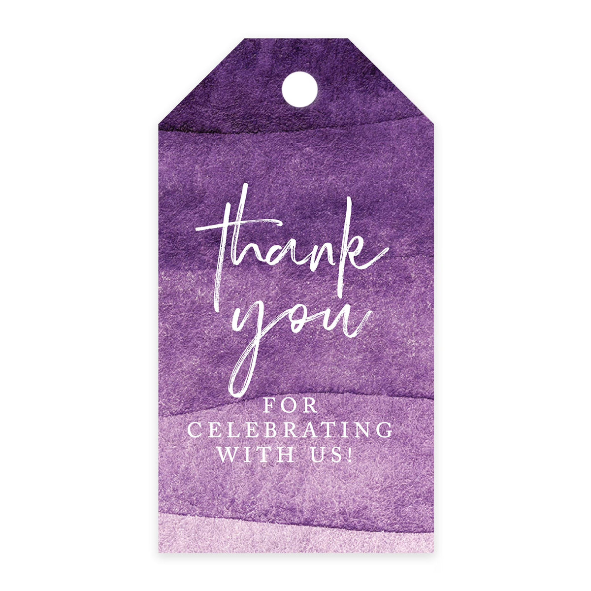 Purple Watercolor Cardstock Gift Tags with Bakers Twine, 100-Pk J871848