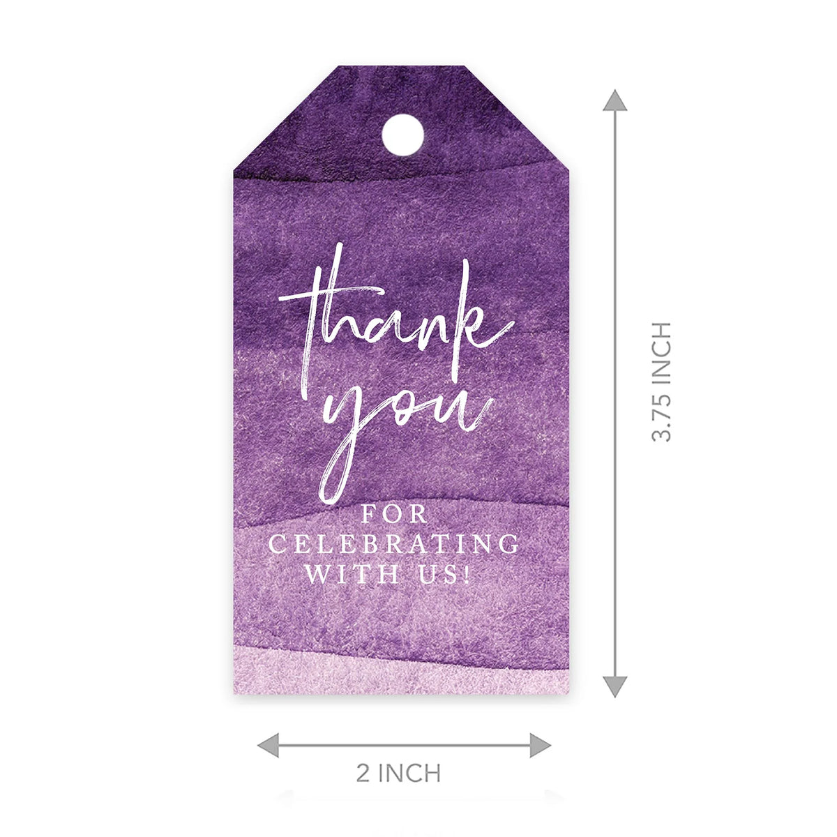 Purple Watercolor Cardstock Gift Tags with Bakers Twine, 100-Pk J871848
