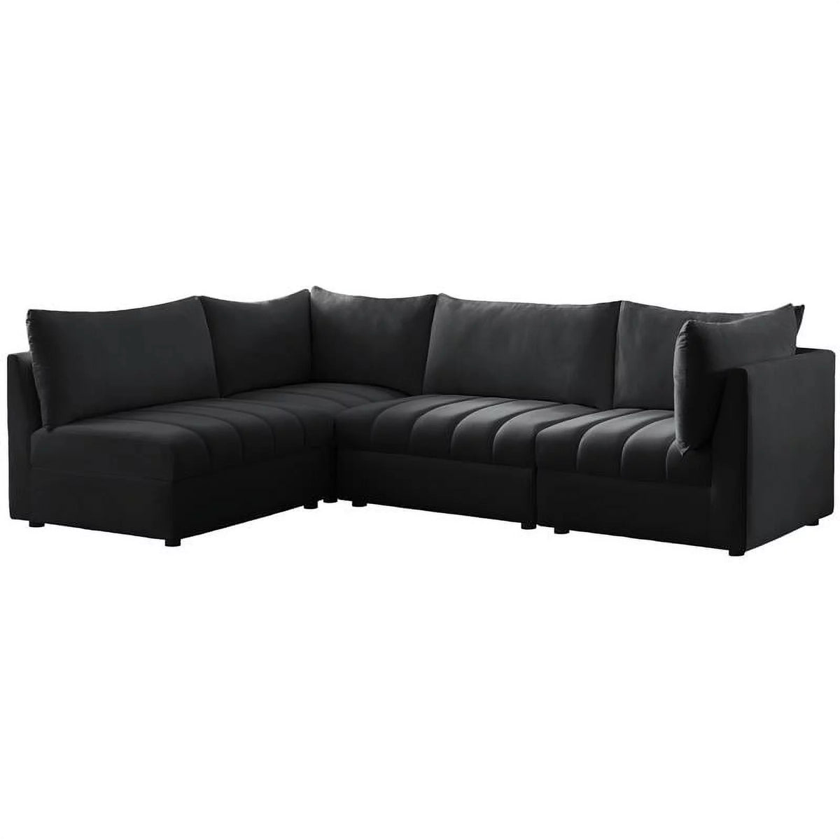 Black Velvet Modular Sectional T728461