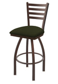 30-Inch Swivel Bar Stool with Bronze Finish and Pine Seat T698