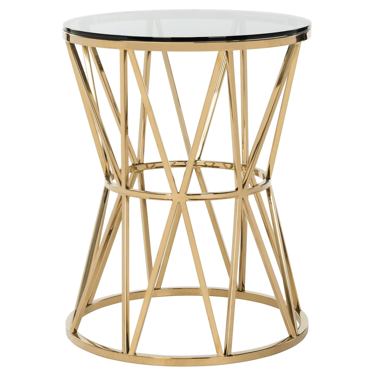 Gold Glass Top End Table L86708