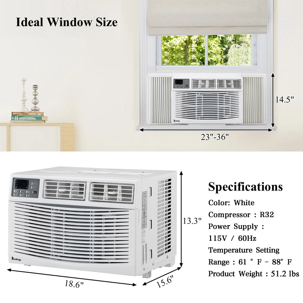 8,000 BTU White Window Air Conditioner H51313