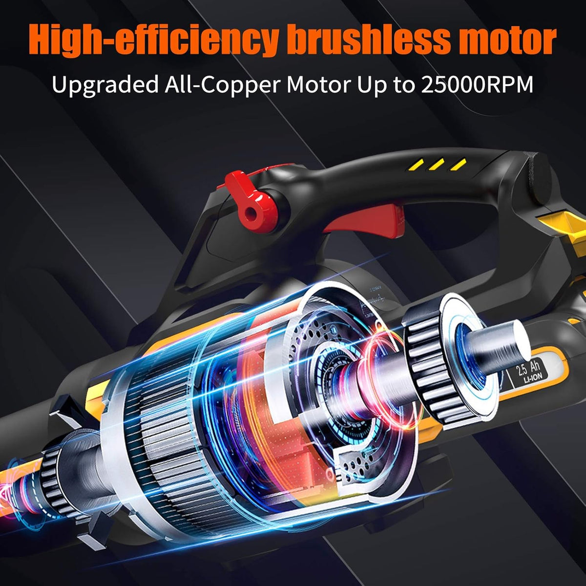 40V Cordless Leaf Blower with 2.5 Ah Battery & Charger, 530CFM E553