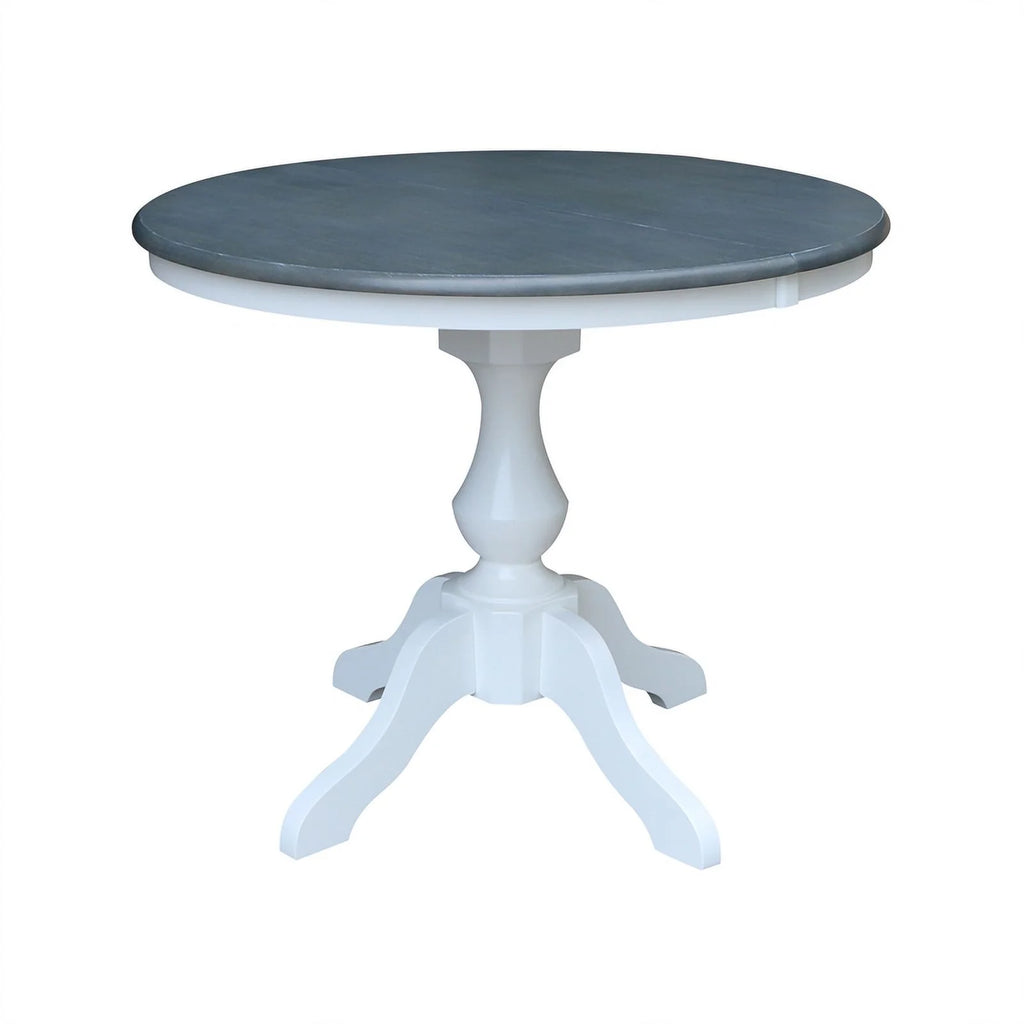 Round Wood Extension Dining Table with 4 Chairs A4284
