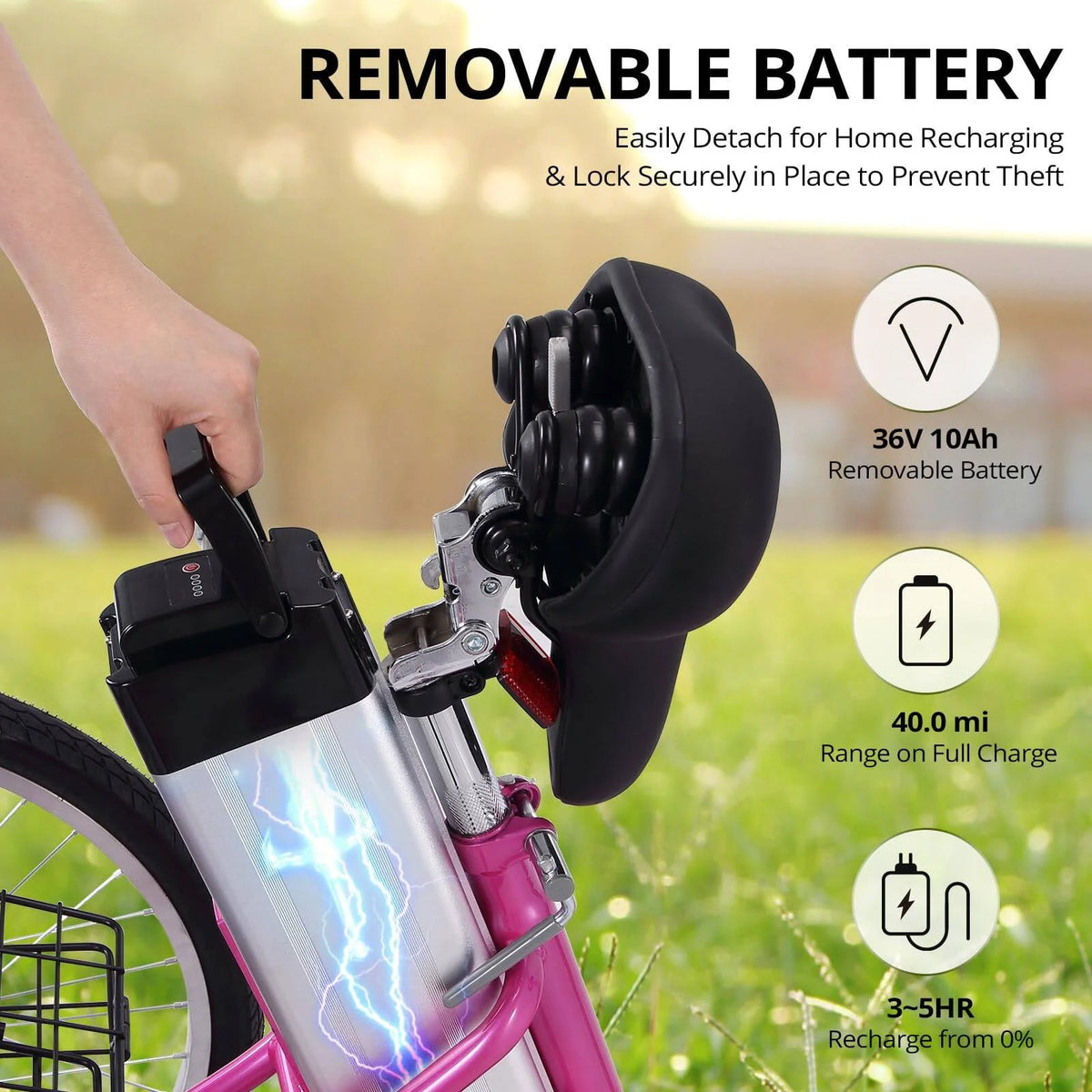 250W 36V 7 Speeds Folding Electric Tricycle B67977