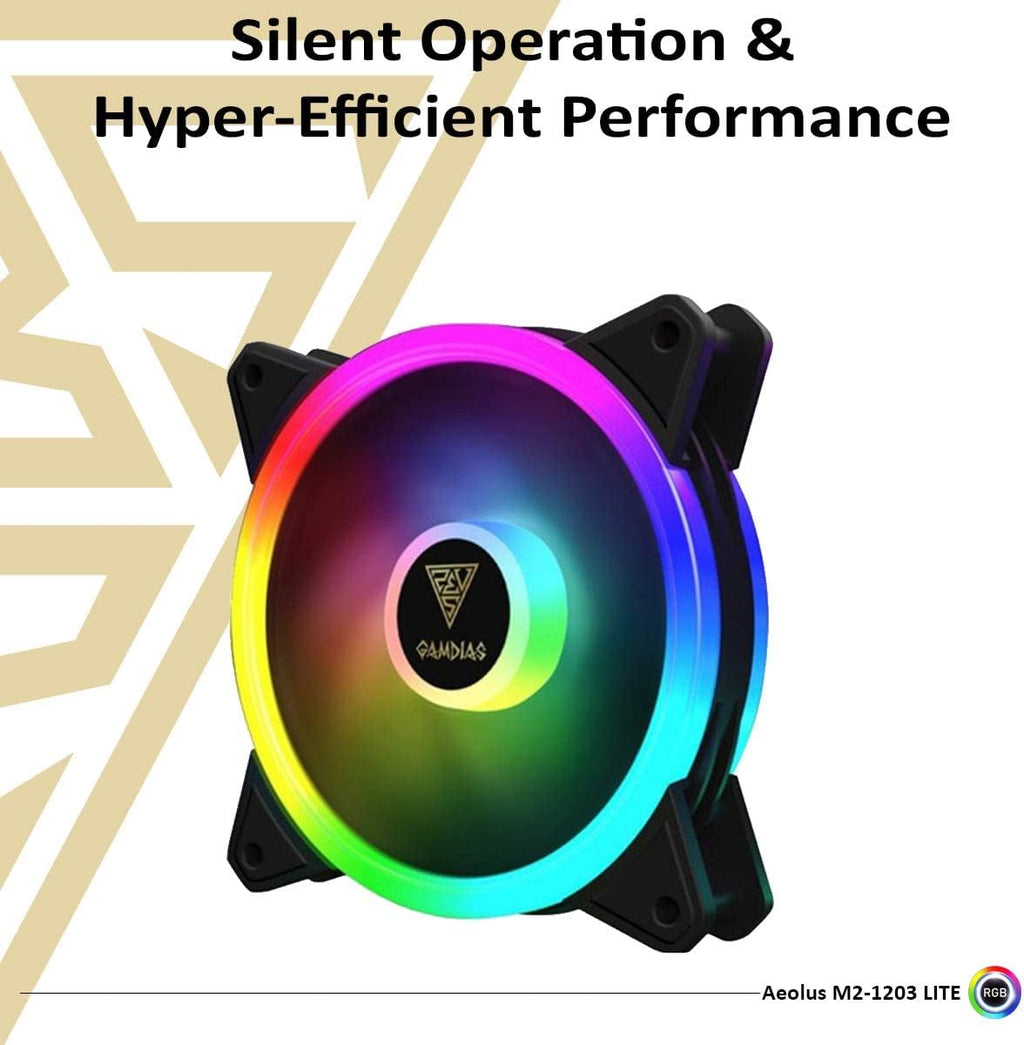 RGB 120mm 4 Pack Computer Case Cooling Fans with Addressable RGB Fan Hub O194