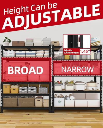 2 Pack 5 Tier Heavy Duty Adjustable Metal Storage Shelves N118730