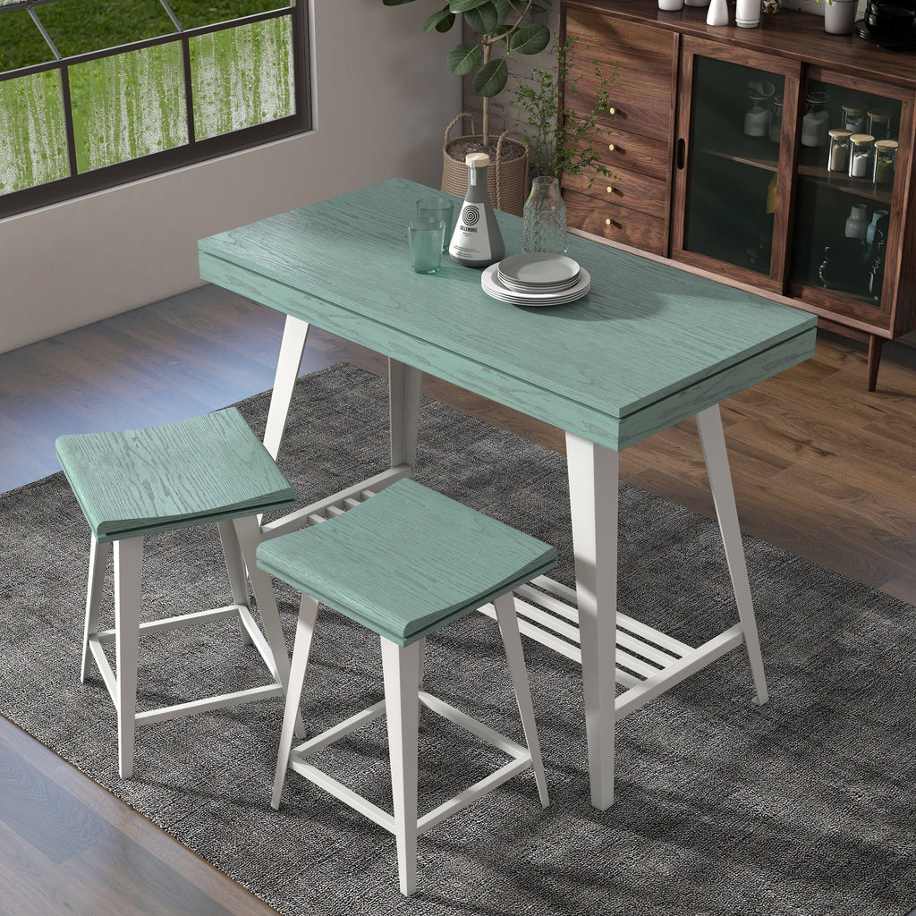 3-Piece Counter Height Table Set Dark Oak F280260