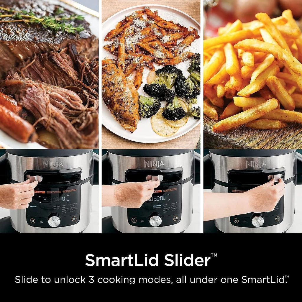 Restored Ninja 8 Qt. Pressure Cooker Steam Fryer with 5 Qt. Crisp Basket Q22138