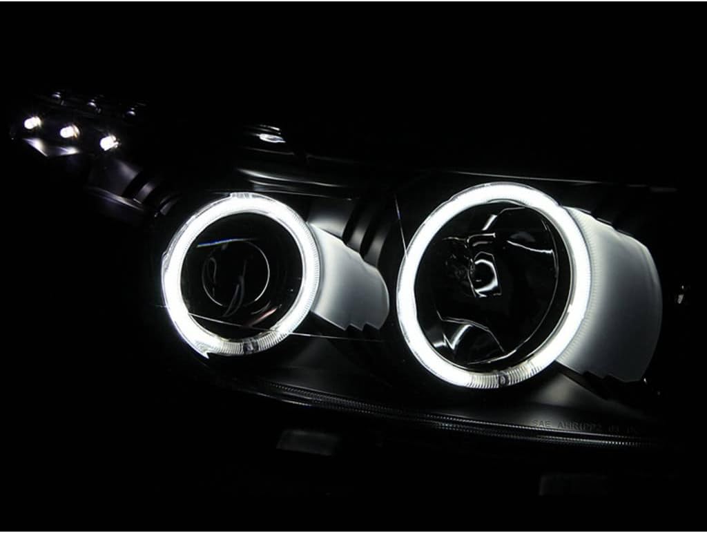 Projector Headlights with Halo Black K89665