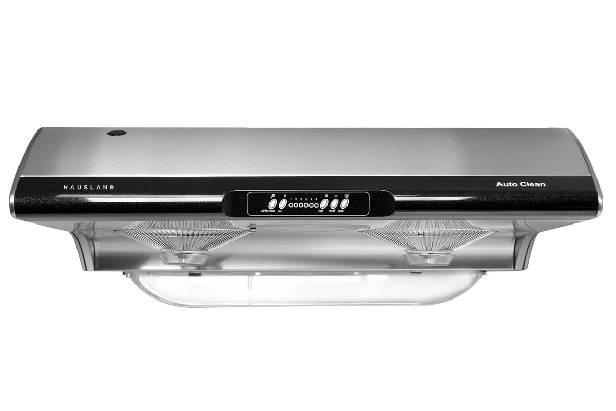 30 Inch Under Cabinet Self-Clean Range Hood with Grease Catchers and Black Trim in Stainless Steel F847