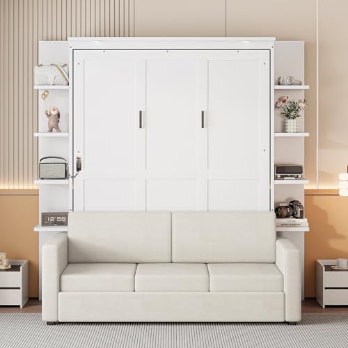 Queen Size Gray Murphy Bed with Sofa Cushion T77363