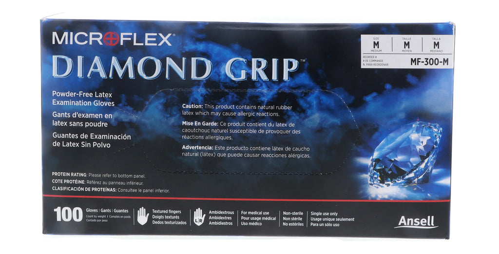 Powder-Free Latex Examination Glove Medium White 100pcs 5 Pack M72189