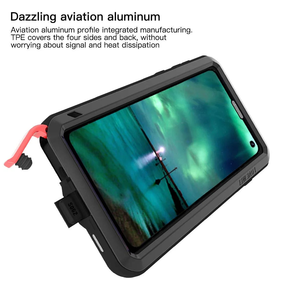 Black Heavy Duty Aluminum Metal Case for Samsung Galaxy S10 Plus L952916