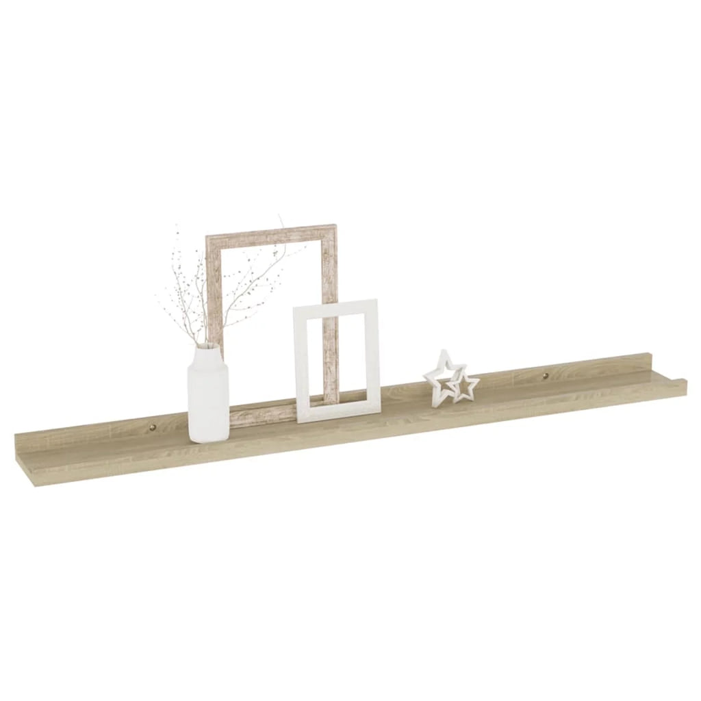 4 Piece MDF Floating Shelves Sonoma Oak F676