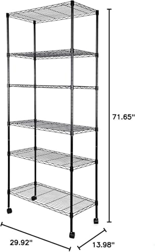 Heavy Duty 5-Shelf Storage Shelving Unit, 1250lbs Loading Capacity, Black D6828