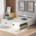 White Wooden Sofa Bed with Rollers R4551