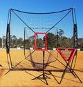 Baseball and Softball Hitting Net with Strike Zone, Travel Tee, Ball Caddy Black E149131