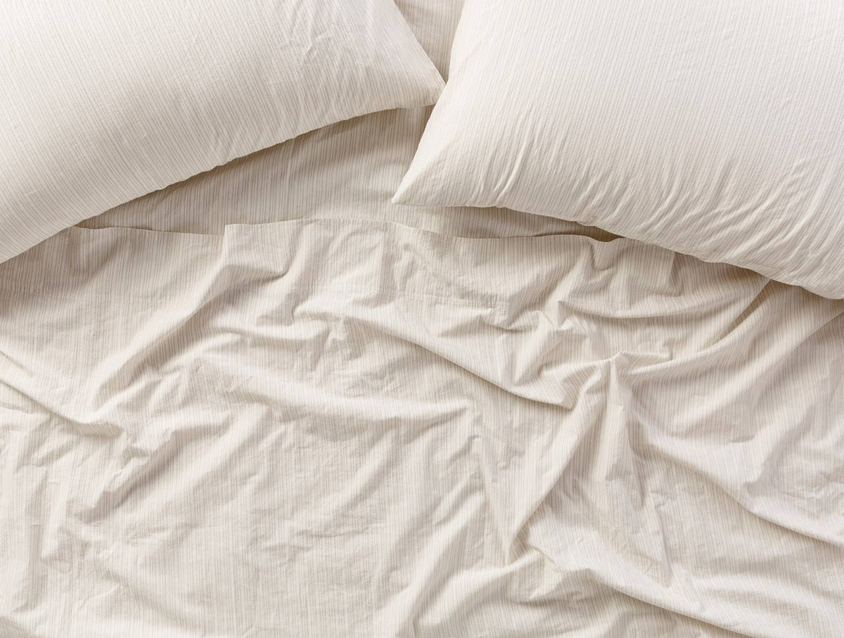 Organic Crinkled Percale Fitted Sheet King Pewter A367632