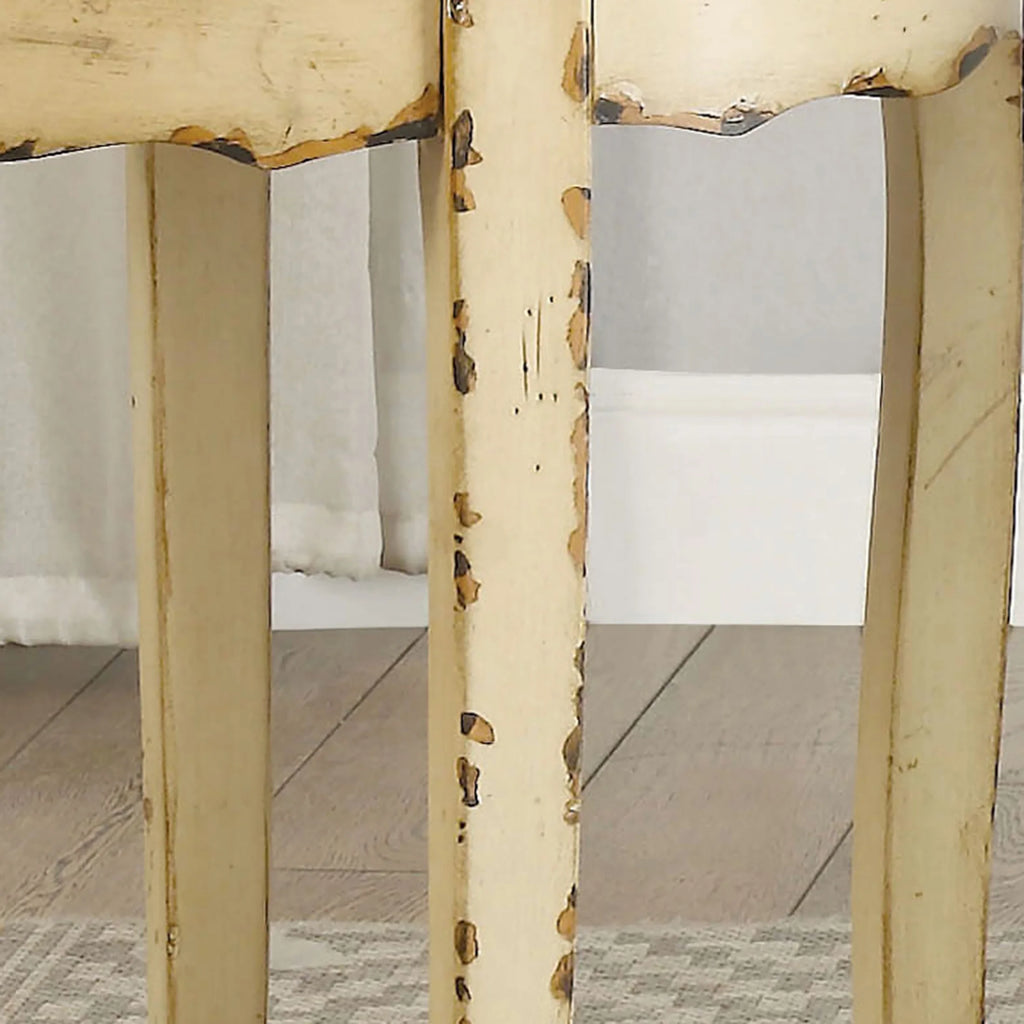 White Round End Table C1903