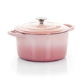 2 Piece 5 Quarts Enameled Cast Iron Dutch Oven Blush Pink I65865
