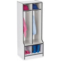 Black 2 Section Coat Locker with Step K3493