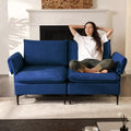 Blue Upholstered Deep Seat Sofa with Washable Cover D431474