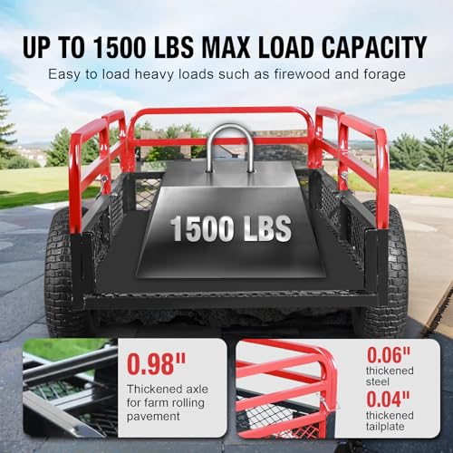 Heavy Duty Steel Dump Cart 1,500lbs 15 cu.ft H41245