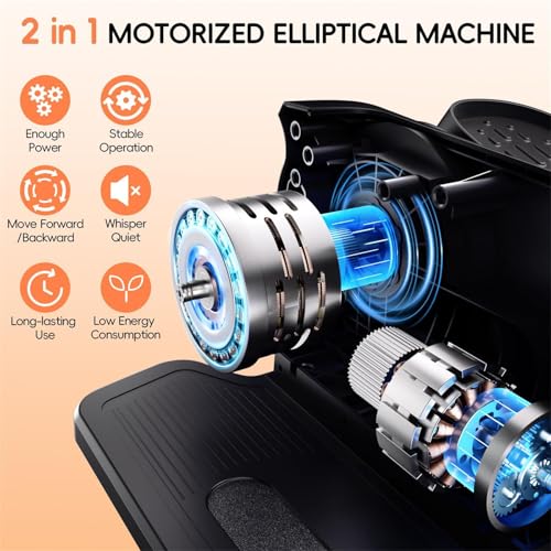 Under Desk Elliptical Machine, Quiet Portable Mini Electric Seated Pedal Exerciser, 12 Adjustable Speeds D416812