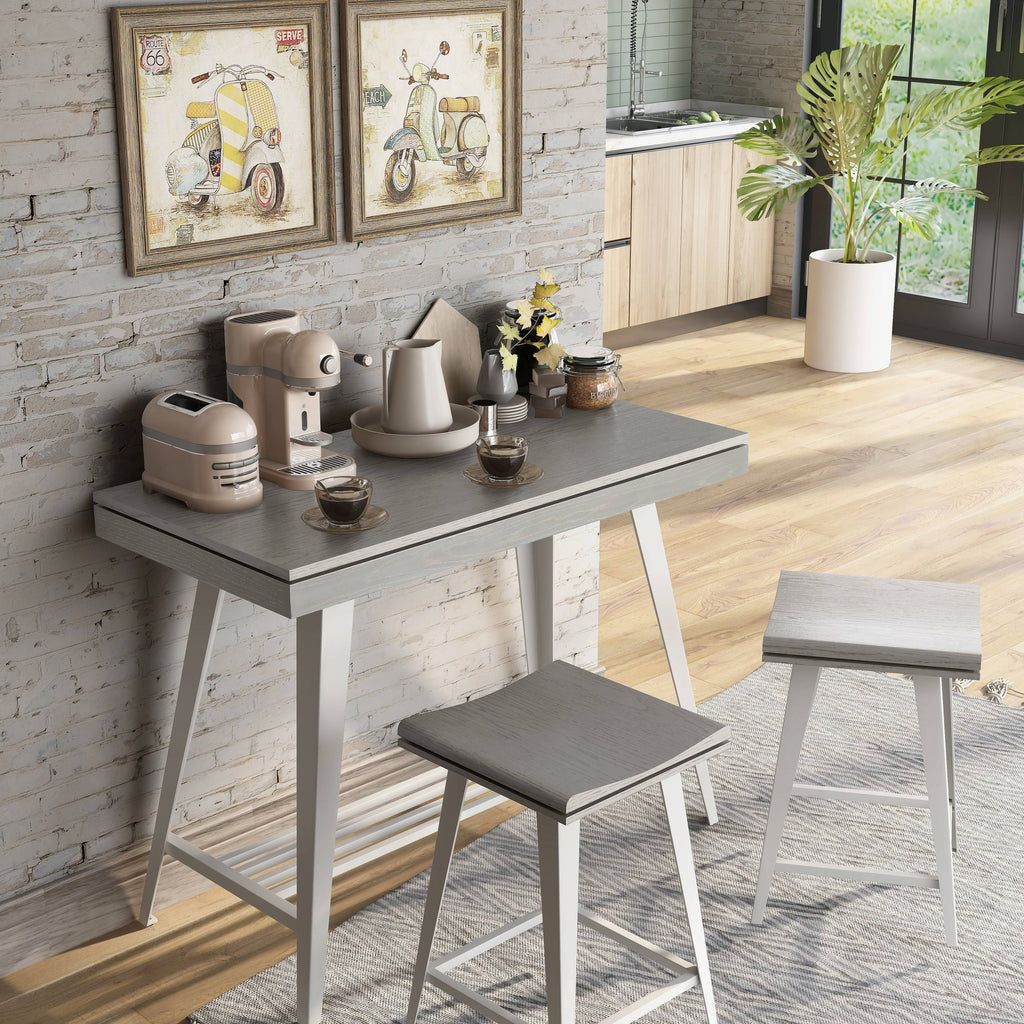 3-Piece Counter Height Table Set Dark Oak F280260