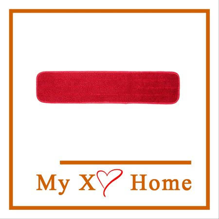 24 inch Red Microfiber Wet Flat Mop Pad with Hook and Loop B123
