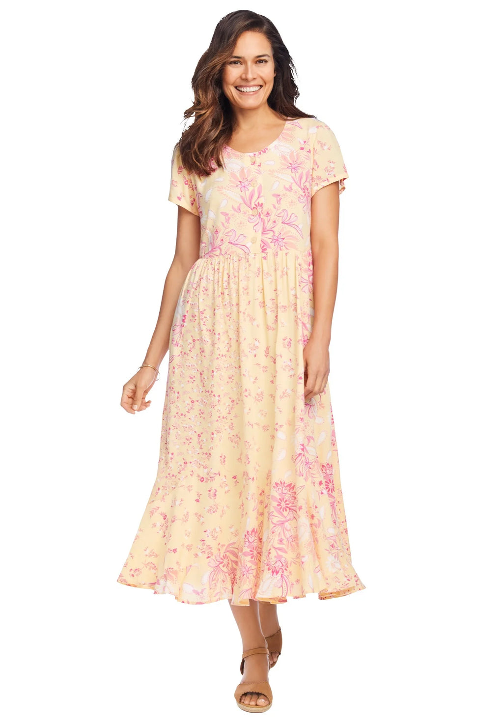 Plus Size Petite Rose Garden Maxi Dress N214416
