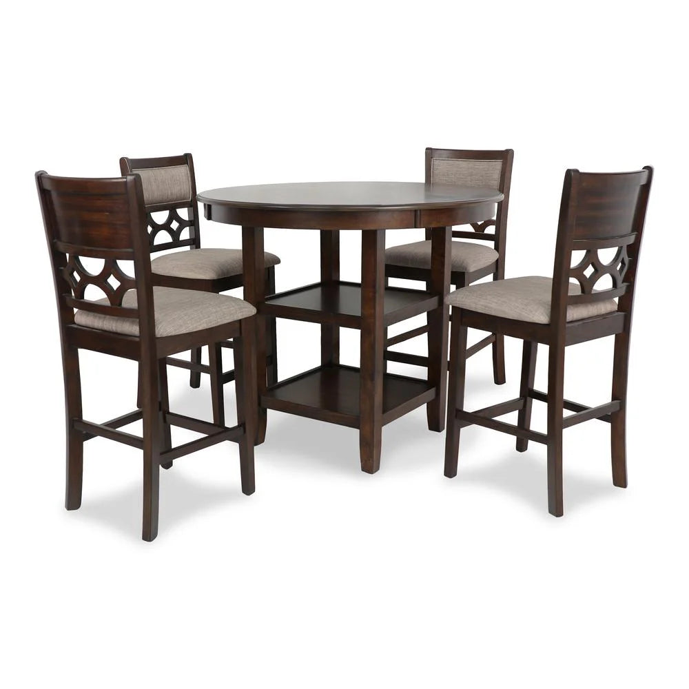 5-Piece Transitional Wood Counter Set in Cherry Z73435