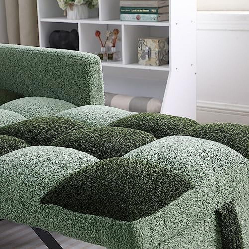 Grey Velvet Convertible Chair Bed Sleeper Chair with Pillow P454