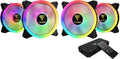 RGB 120mm 4 Pack Computer Case Cooling Fans with Addressable RGB Fan Hub O194