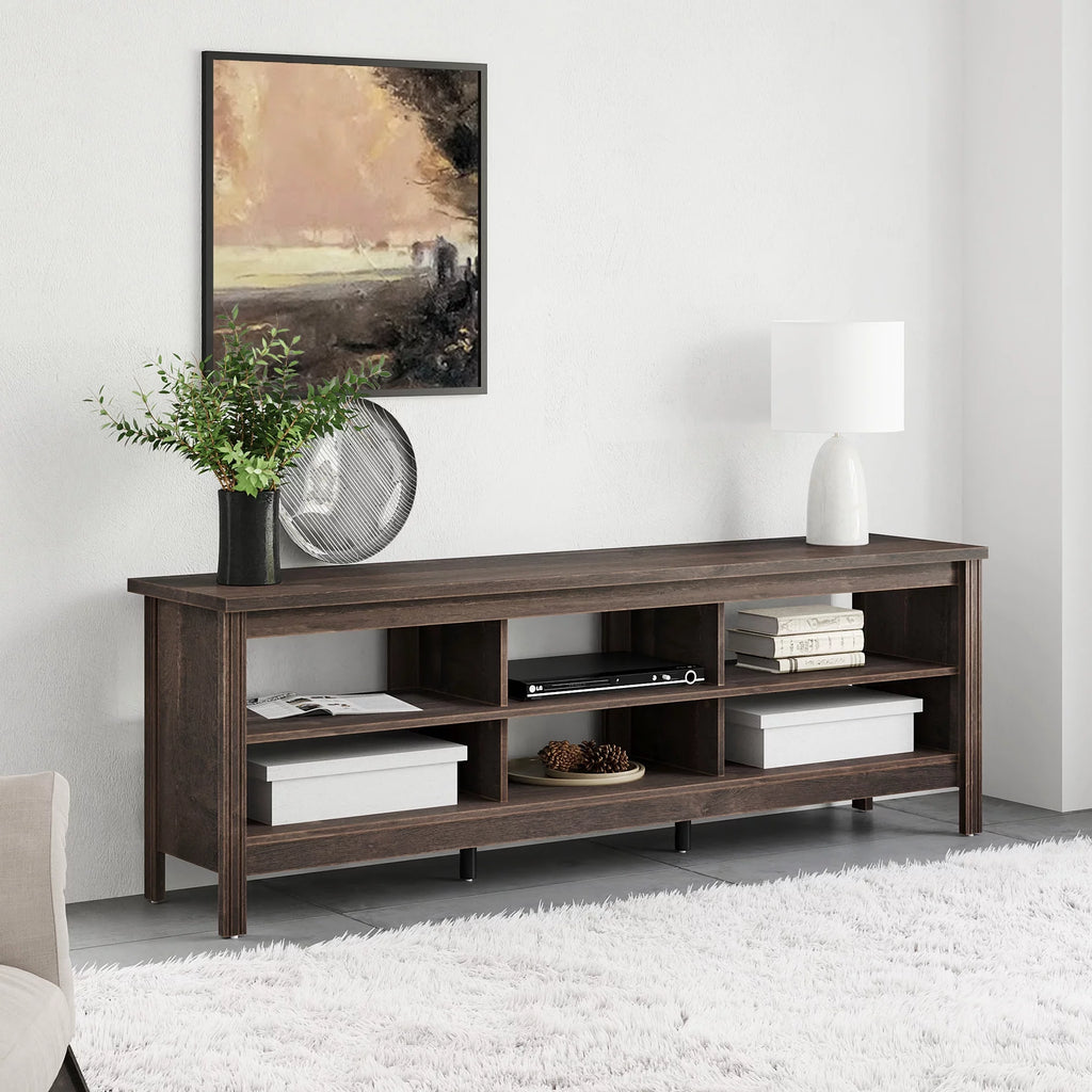70 Inch Espresso Farmhouse TV Stand D615