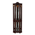 Mahogany Lighted Corner Curio Cabinet O979421