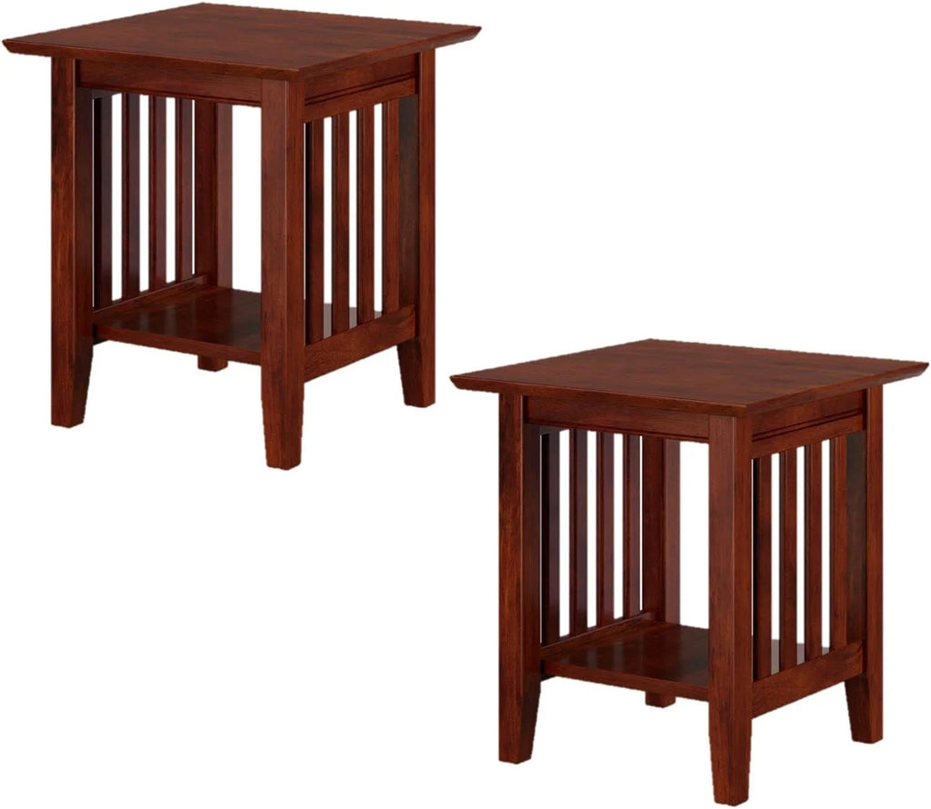 Solid Hardwood End Table 20 In Set Of 2 Walnut T294942