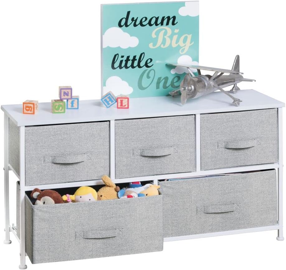 Turquoise Blue 5 Drawer Fabric Dresser B19181