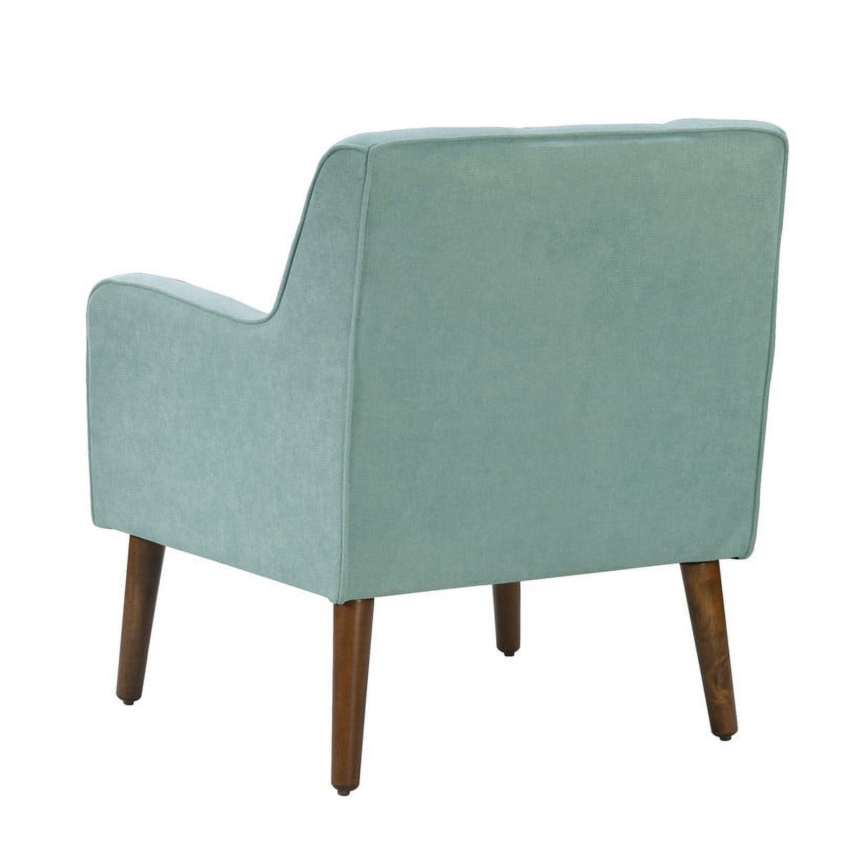 Aquamarine Teal Woven Fabric Tufted Armchair D282